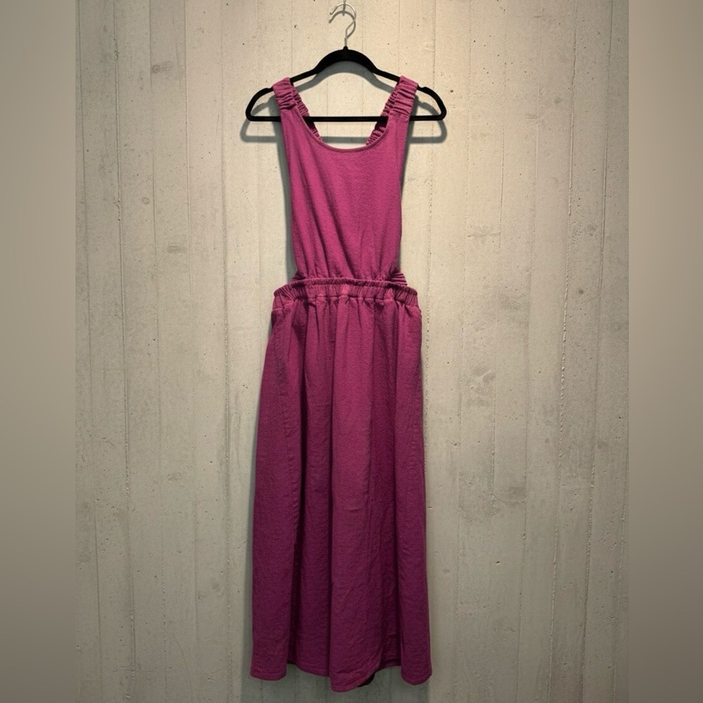 Fuchsia Pink Open Back Maxi Dress | M + L Size | | Shirred Waist | OFFERS ❤️ - Picture 3 of 5